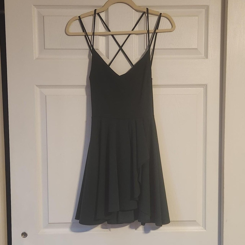 Windsor Green Strappy Back Ruffle Skirt Mini Party Dress AD5654 Small